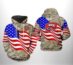 Western Kentucky Hilltoppers NCAA US Flag Camo Veteran 3D Printed Hoodie/Zipper Hoodie - b299fb288bb6