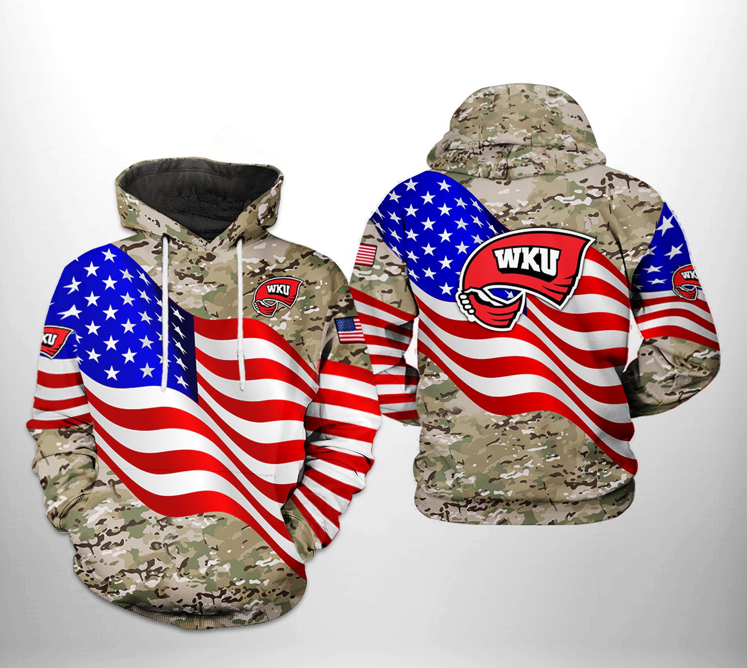 Western Kentucky Hilltoppers NCAA US Flag Camo Veteran 3D Printed Hoodie/Zipper Hoodie - b299fb288bb6 Western Kentucky Hilltoppers NCAA US Flag Camo Veteran 3D Printed Hoodie/Zipper Hoodie - b299fb288bb6