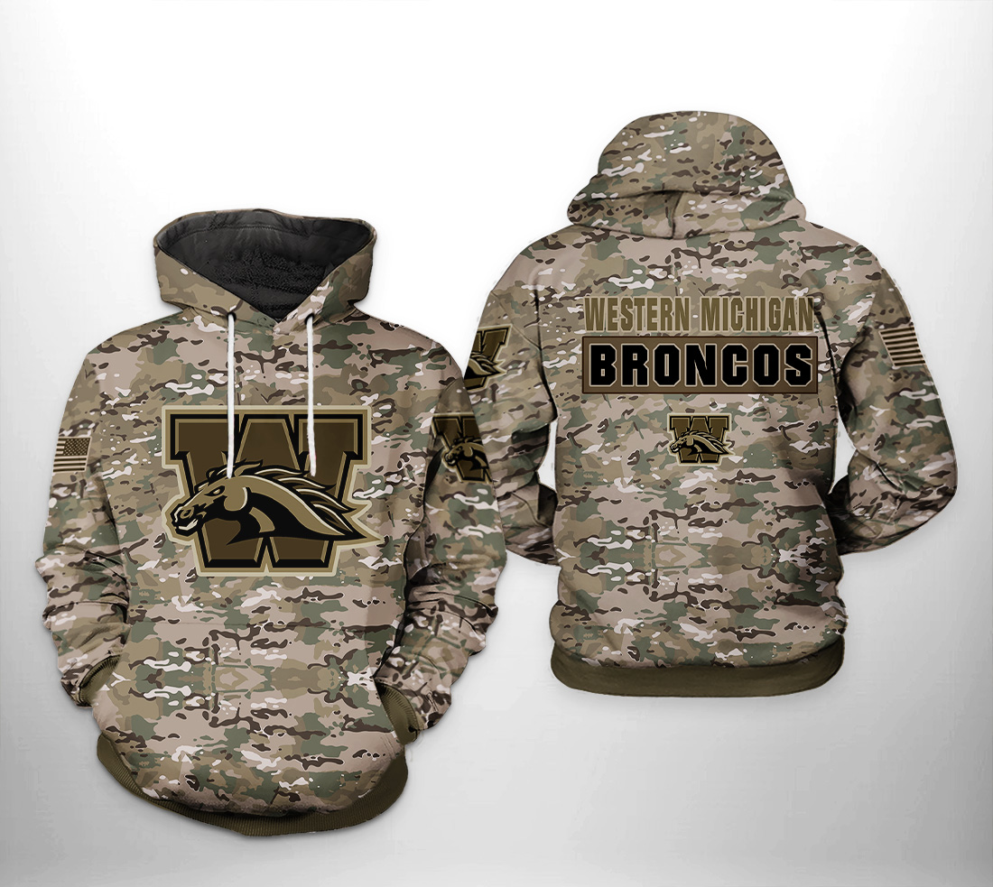 Western Michigan Broncos NCAA Camo Veteran 3D Printed Hoodie/Zipper Hoodie - 97c04d4bbd9f Western Michigan Broncos NCAA Camo Veteran 3D Printed Hoodie/Zipper Hoodie - 97c04d4bbd9f
