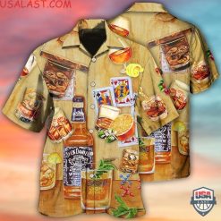 Whiskey Wine Jack Daniels Poker Hawaiian Shirts