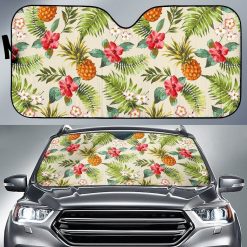 White Aloha Pineapple Car Auto Sun Shade