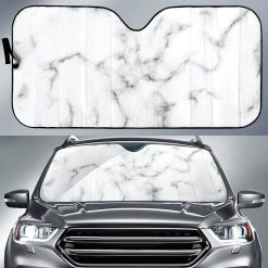 White Grey Smoke Marble Car Auto Sun Shade