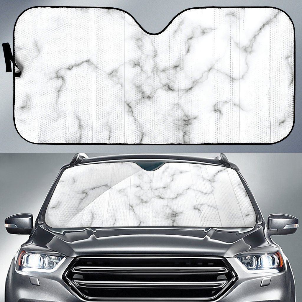 White Grey Smoke Marble Car Auto Sun Shade White Grey Smoke Marble Car Auto Sun Shade