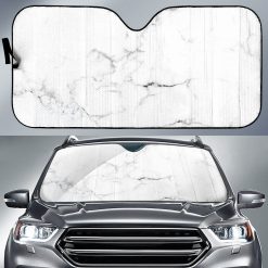 White Grunge Marble Car Auto Sun Shade