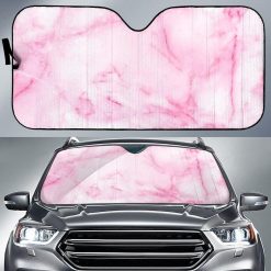 White Pink Marble Car Auto Sun Shade