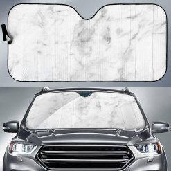 White Smoke Marble Car Auto Sun Shade