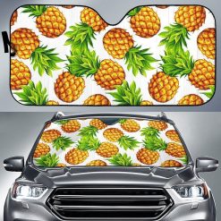 White Summer Pineapple Car Auto Sun Shade