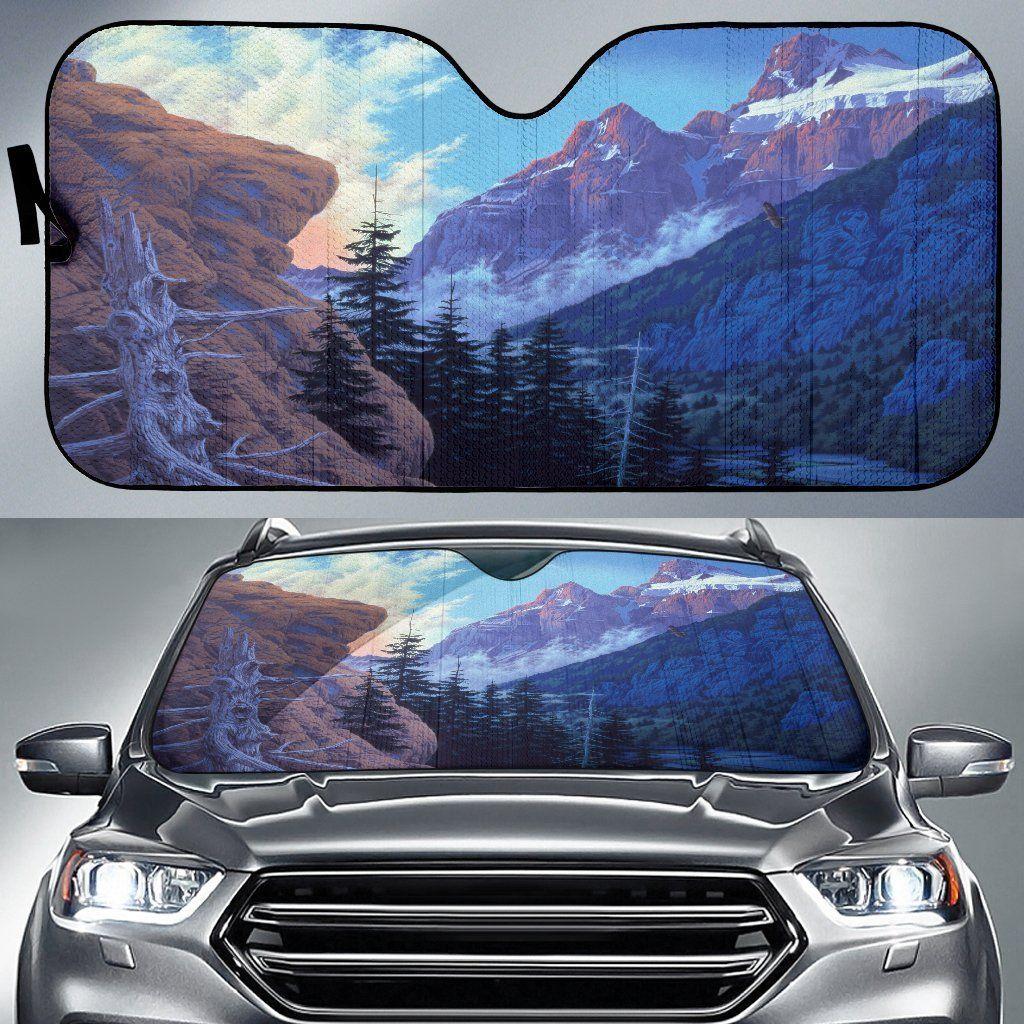 With Mountain Car Auto Sun Shade With Mountain Car Auto Sun Shade