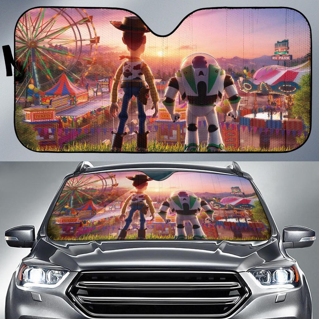Woody And Buzz Lightyears Car Auto Sun Shade Woody And Buzz Lightyears Car Auto Sun Shade