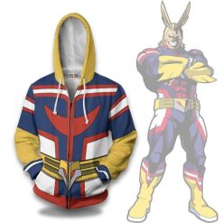 All Might Hoodie Cosplay Costume My Hero Academia Anime Unisex Casual 3D All Over Printed