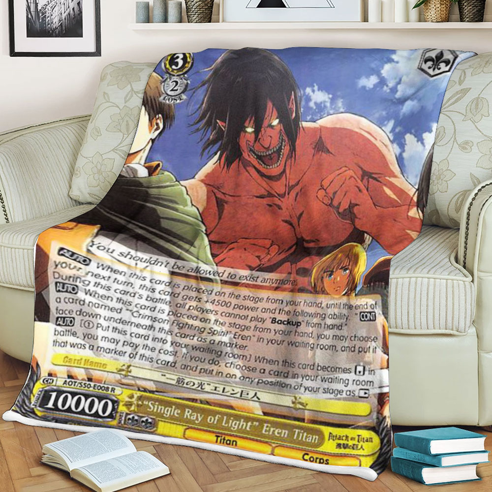 Attack On Titan Single Ray Of Light Eren Titan Sherpa Blanket Attack On Titan Single Ray Of Light Eren Titan Sherpa Blanket