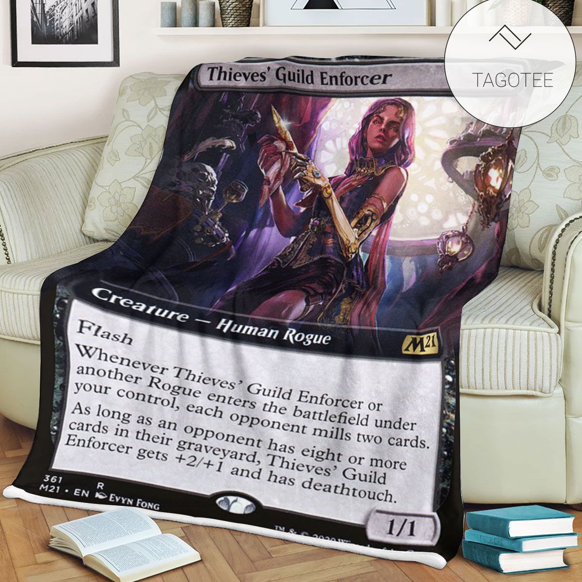 Game Mtg Magic The Gathering M21 361 Thieves Guild Enforcer Fleece Blanket Game Mtg Magic The Gathering M21 361 Thieves Guild Enforcer Fleece Blanket