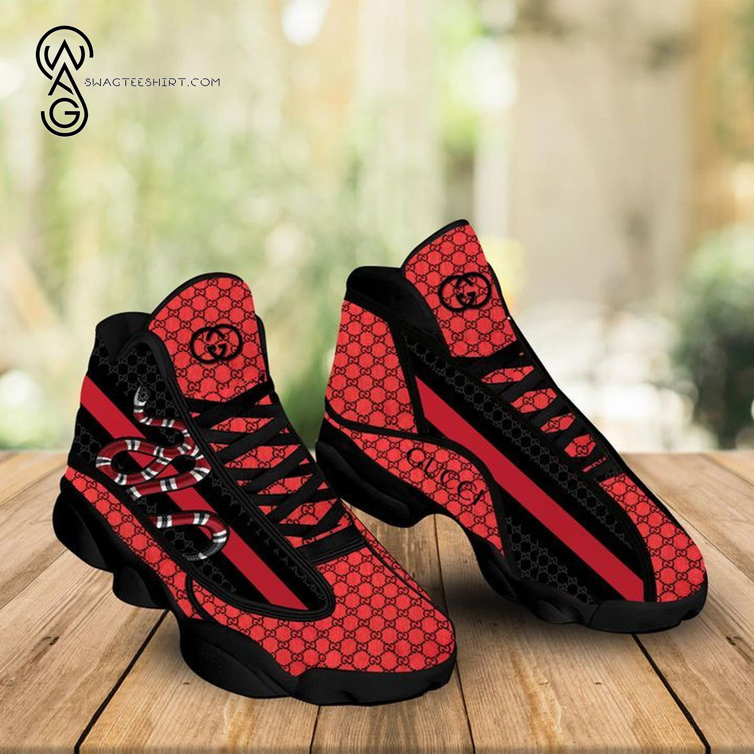 Gucci Snake Classic Symbol Black And Red Version Sneakers Shoes Gucci Snake Classic Symbol Black And Red Version Sneakers Shoes
