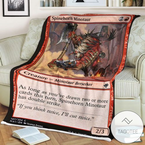 Mh1 147 Spinehorn Minotaur Mtg Game Magic The Gathering Blanket