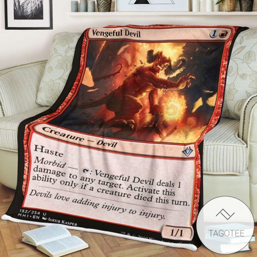 Mh1 152 Vengeful Devil Mtg Game Magic The Gathering Blanket