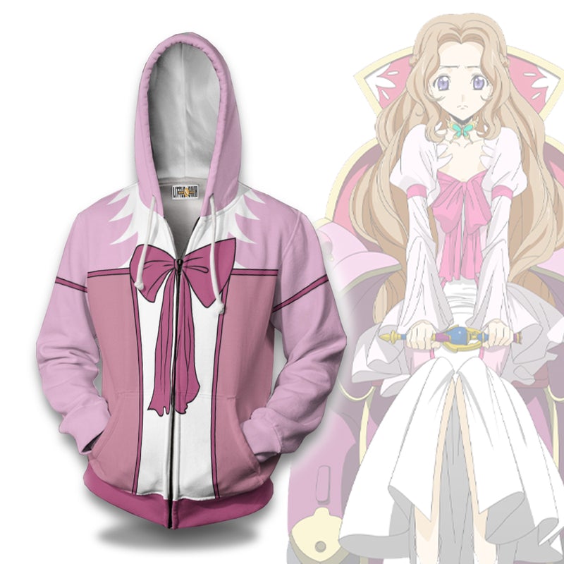Nunnally Hoodie Code Geass Anime Casual Cosplay Costume Nunnally Hoodie Code Geass Anime Casual Cosplay Costume