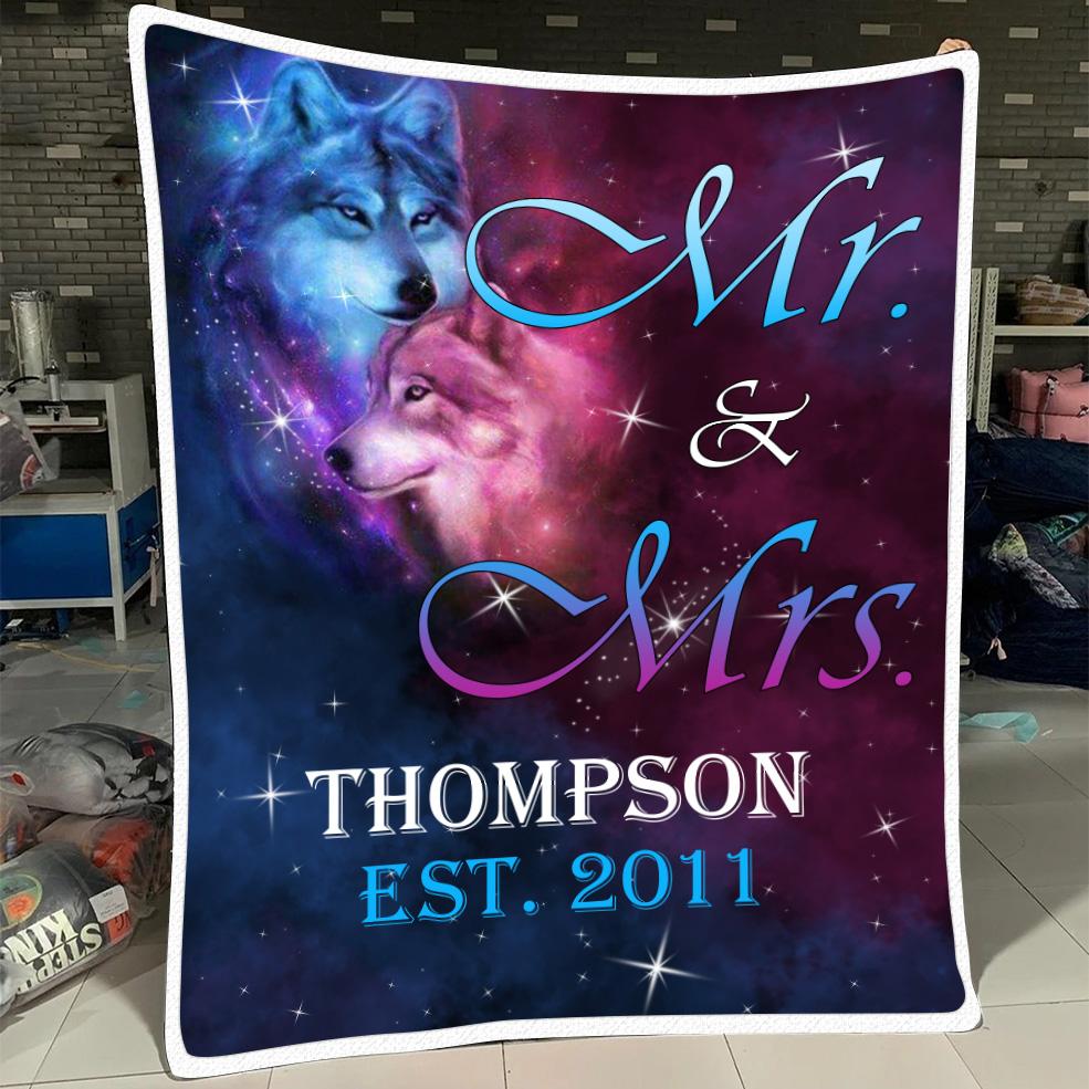 Personalized Wife Husband Wolf Blanket Personalized Wife Husband Wolf Blanket