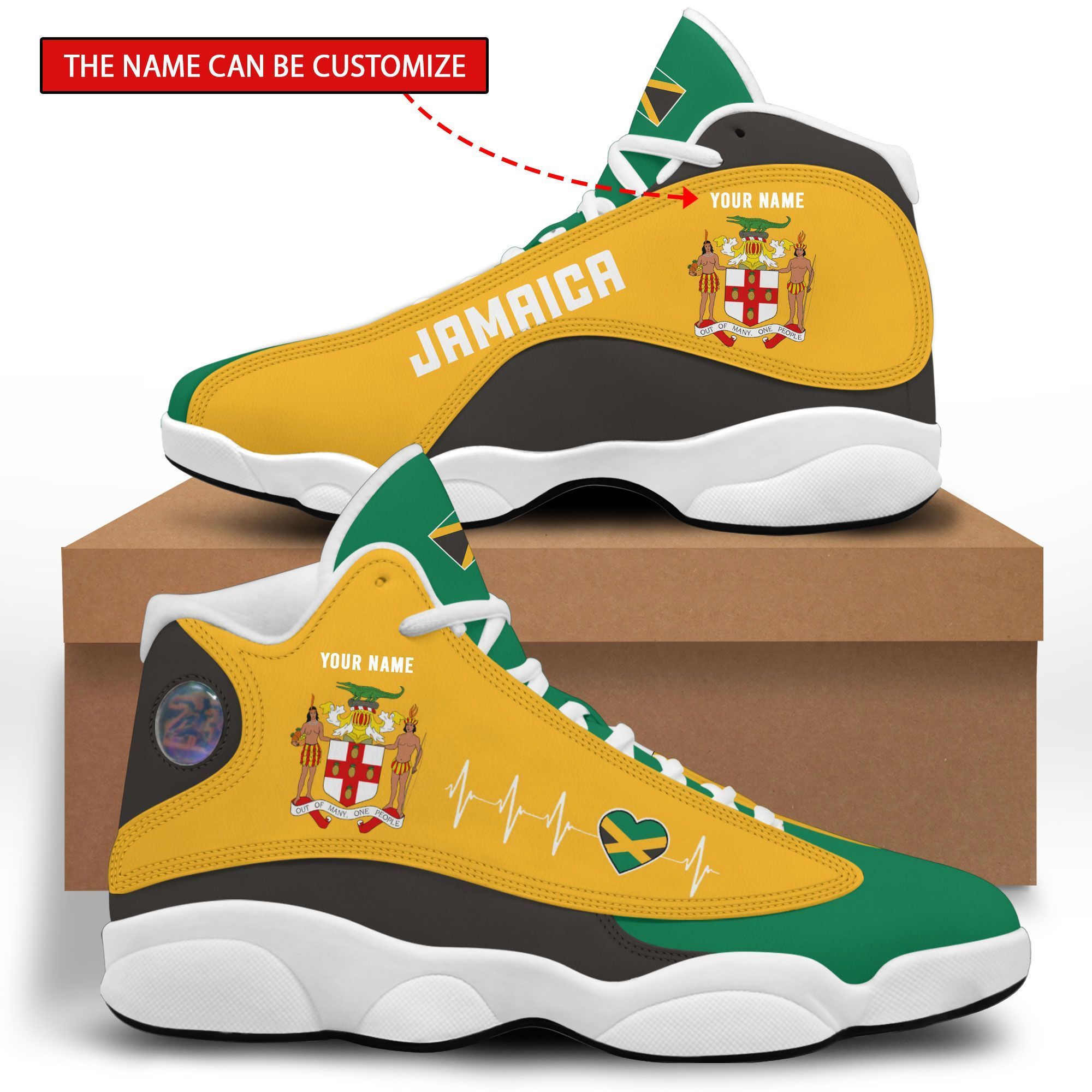 Personalized Coat Of Arms Of Jamaica Custom Shoes Sneakers Personalized Coat Of Arms Of Jamaica Custom Shoes Sneakers