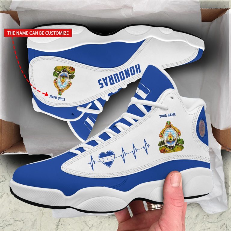 Personalized-Honduras-White-Blue-Custom-Shoes-Sneakers-1