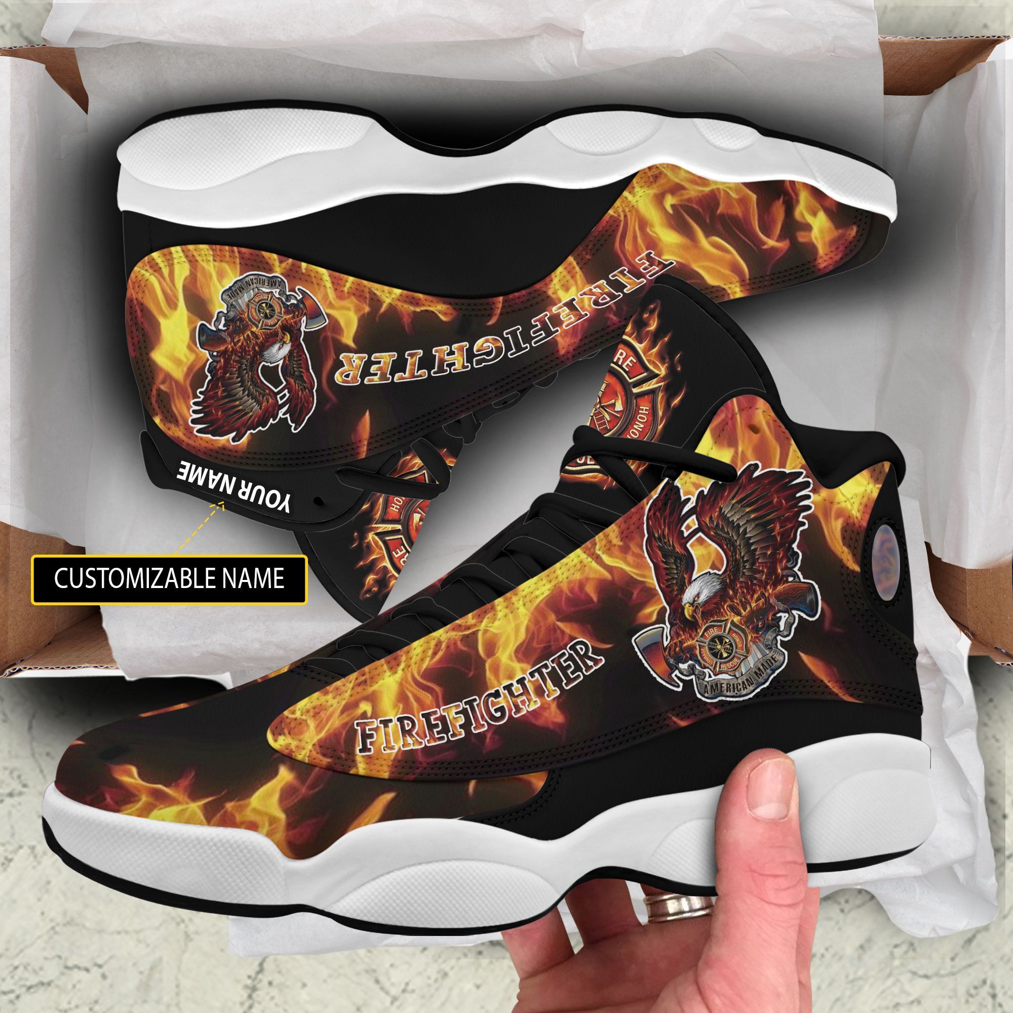 Personalized Us Firefighter Eagle Custom Shoes Sneakers Personalized Us Firefighter Eagle Custom Shoes Sneakers