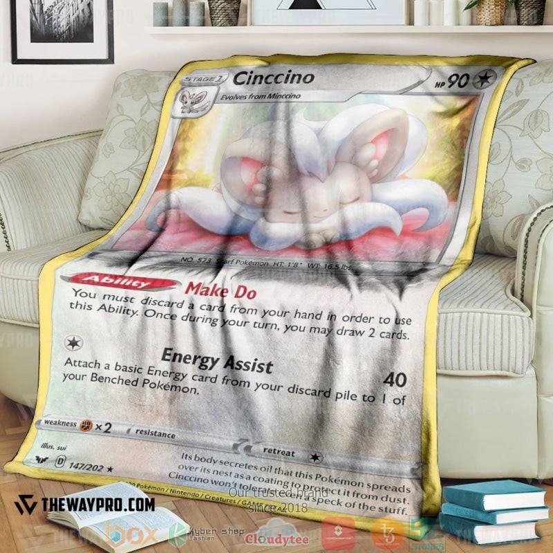 Pokemon Cinccino Soft Blanket Pokemon Cinccino Soft Blanket