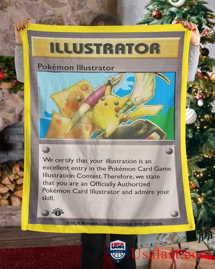 Pokemon Pikchu Illustrator Fleece Blanket Pokemon Pikchu Illustrator Fleece Blanket