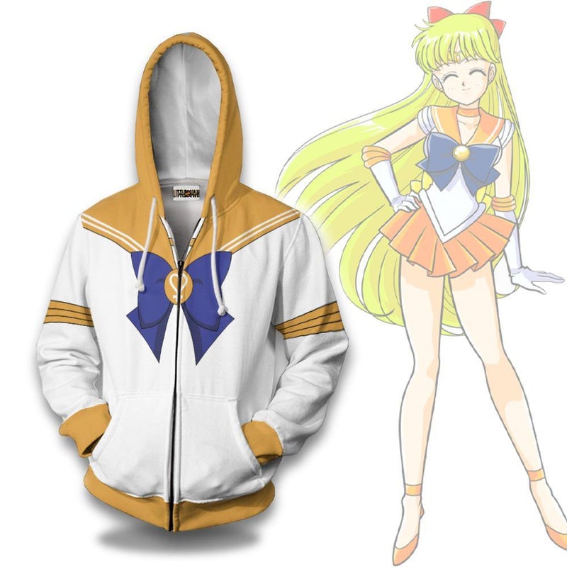 Sailor Venus Hoodie Sailor Moon Amine Casual 3D All Over Printed Sailor Venus Hoodie Sailor Moon Amine Casual 3D All Over Printed
