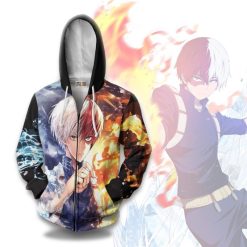 Todoroki Hoodie Cosplay Costume My Hero Academia Anime Unisex Casual 3D All Over Printed
