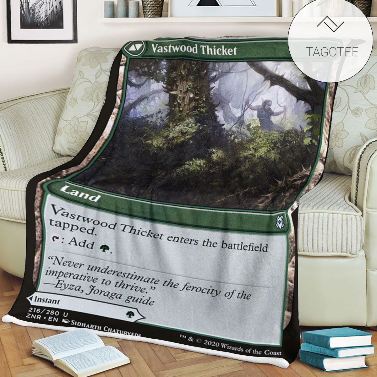 Znr 216 Vastwood Thicket Mtg Game Magic The Gathering Fleece Blanket Znr 216 Vastwood Thicket Mtg Game Magic The Gathering Fleece Blanket