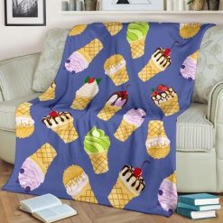 YUMMY COLORFUL ICE CREAM BEST SELLER FLEECE BLANKET GIFT FOR FAN