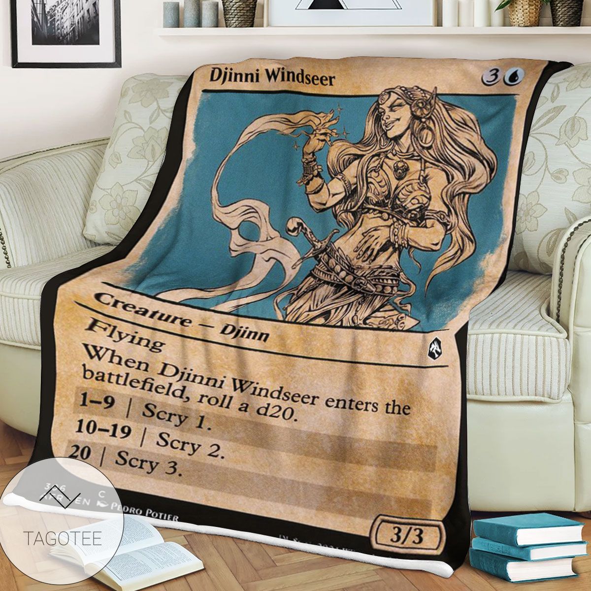 Afr 306 Djinni Windseer Magic The Gathering Mtg Blanket Afr 306 Djinni Windseer Magic The Gathering Mtg Blanket