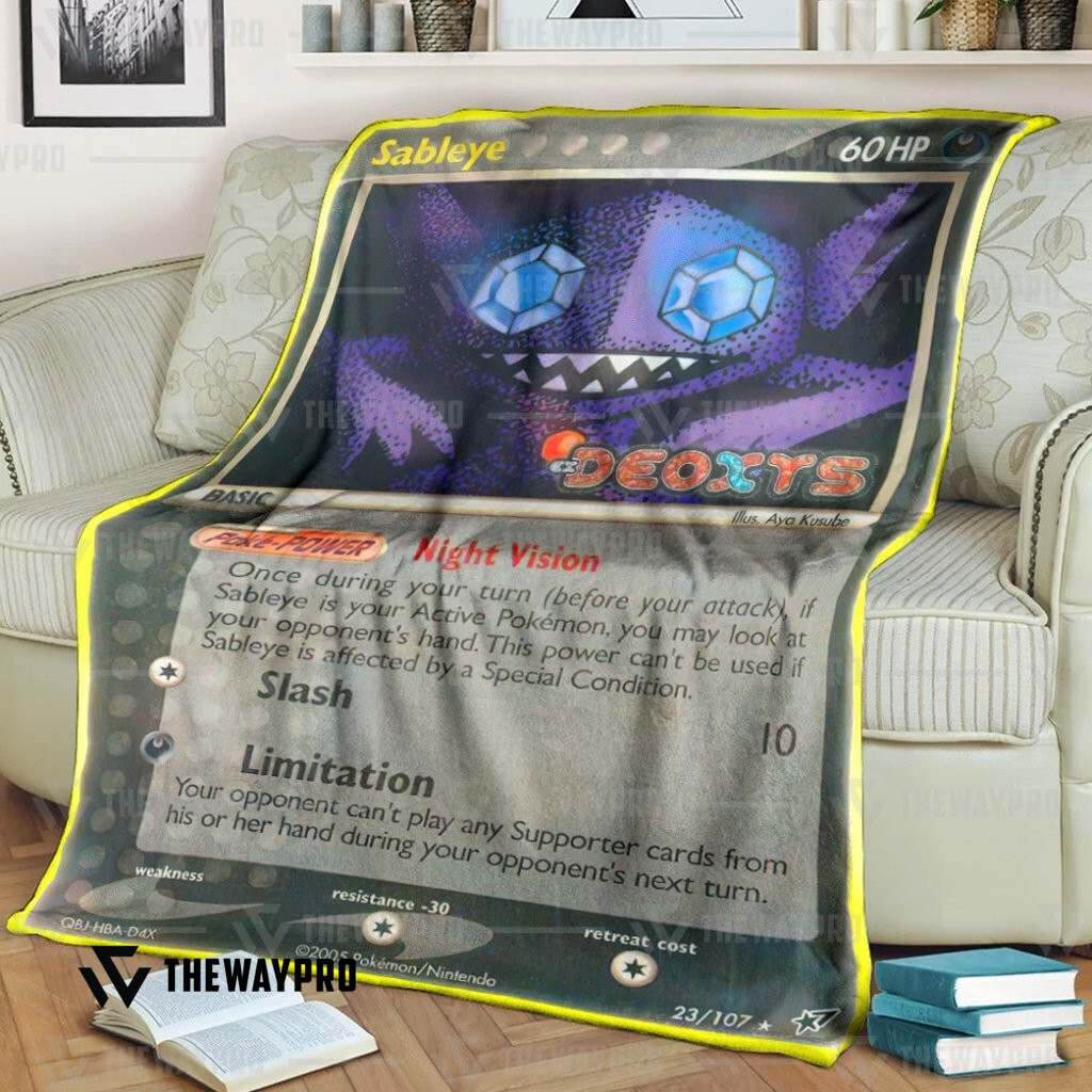 Anime Pokemon Sableye Deoxys Reverse Holo Custom Soft Blanket Anime Pokemon Sableye Deoxys Reverse Holo Custom Soft Blanket
