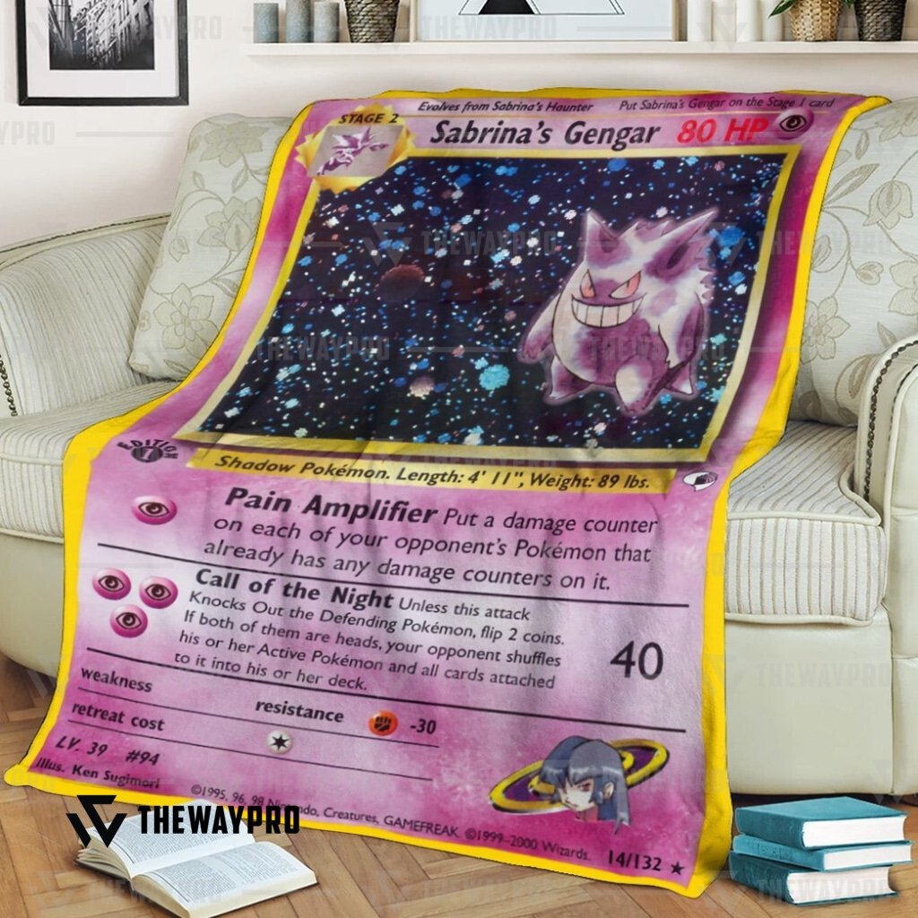 Anime Pokemon Sabrinas Gengar Custom Soft Blanket Anime Pokemon Sabrinas Gengar Custom Soft Blanket