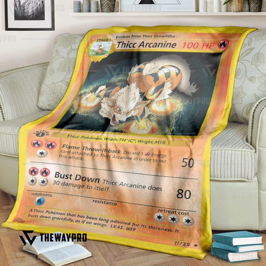Anime Pokemon Thicc Arcanine Custom Soft Blanket Anime Pokemon Thicc Arcanine Custom Soft Blanket