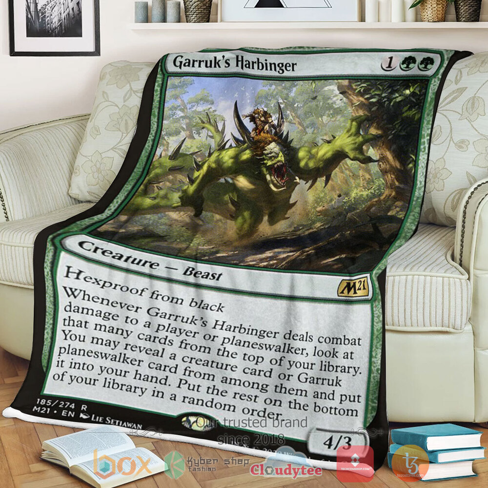 Game Magic The Gathering M21 185 Garruk S Harbinger Fleece Blanket Game Magic The Gathering M21 185 Garruk S Harbinger Fleece Blanket