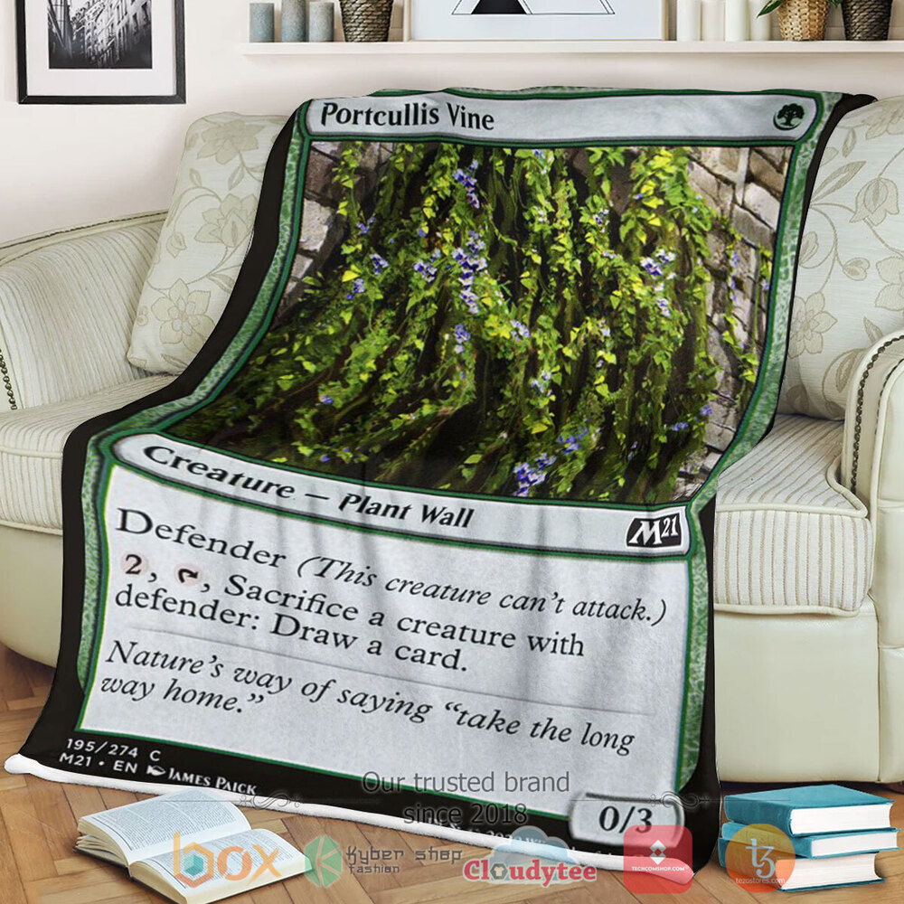 Game Magic The Gathering M21 195 Portcullis Vine Fleece Blanket Game Magic The Gathering M21 195 Portcullis Vine Fleece Blanket