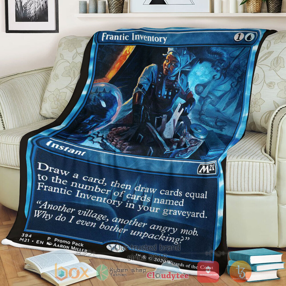 Game Magic The Gathering M21 394 Frantic Inventory Fleece Blanket Game Magic The Gathering M21 394 Frantic Inventory Fleece Blanket