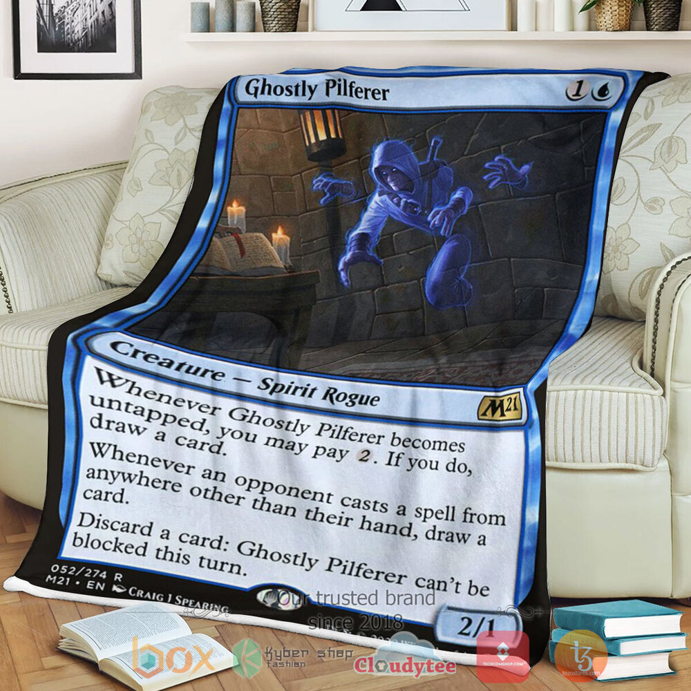 Game Magic The Gathering M21 52 Ghostly Pilferer Fleece Blanket Game Magic The Gathering M21 52 Ghostly Pilferer Fleece Blanket
